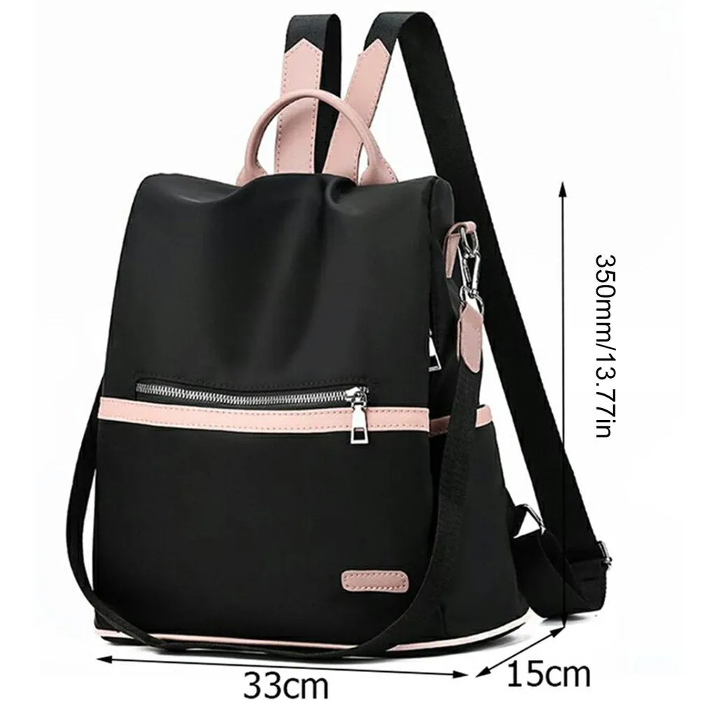 2021 Casual Oxford Backpack Women Black Waterproof Nylon School Bags for Teenage Girls High Quality Fashion Travel Tote Packbag