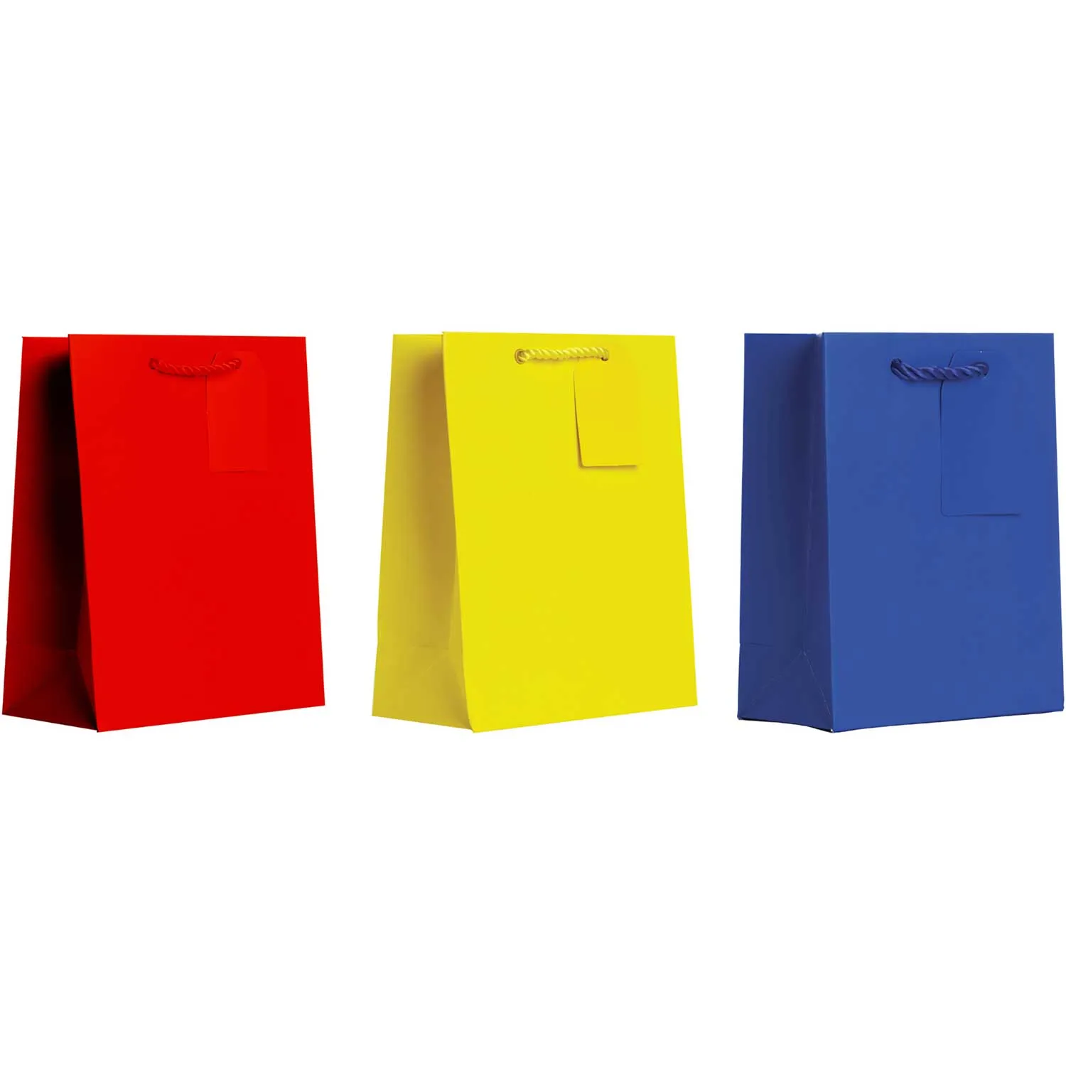 All Occasion Primary Small Solid Paper Gift Bags (6 Pack)