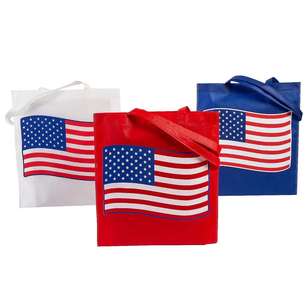 American Flag Patriotic Tote Bag (3 pack)