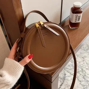 Amozae-New Women Round Bag Retro Ins Fashion Female Bag Designer Luxury Bag Crossbody Casual