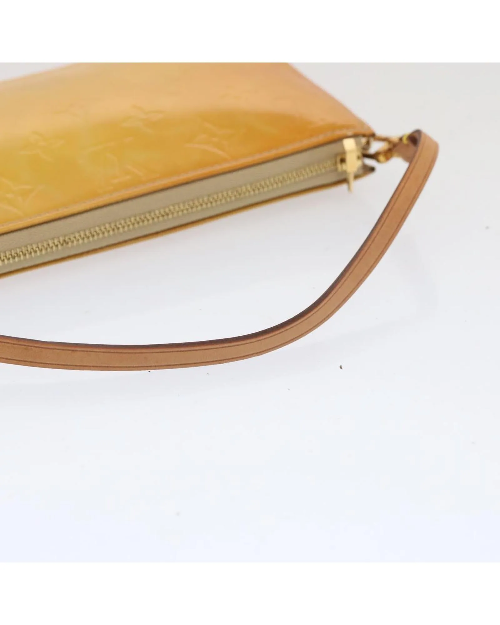 Beige Monogram Vernis Pouch with Authenticity