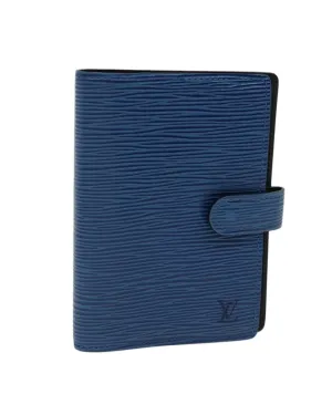 Blue Epi Leather Day Planner Cover with Button Clasp - Authentic LV Auth