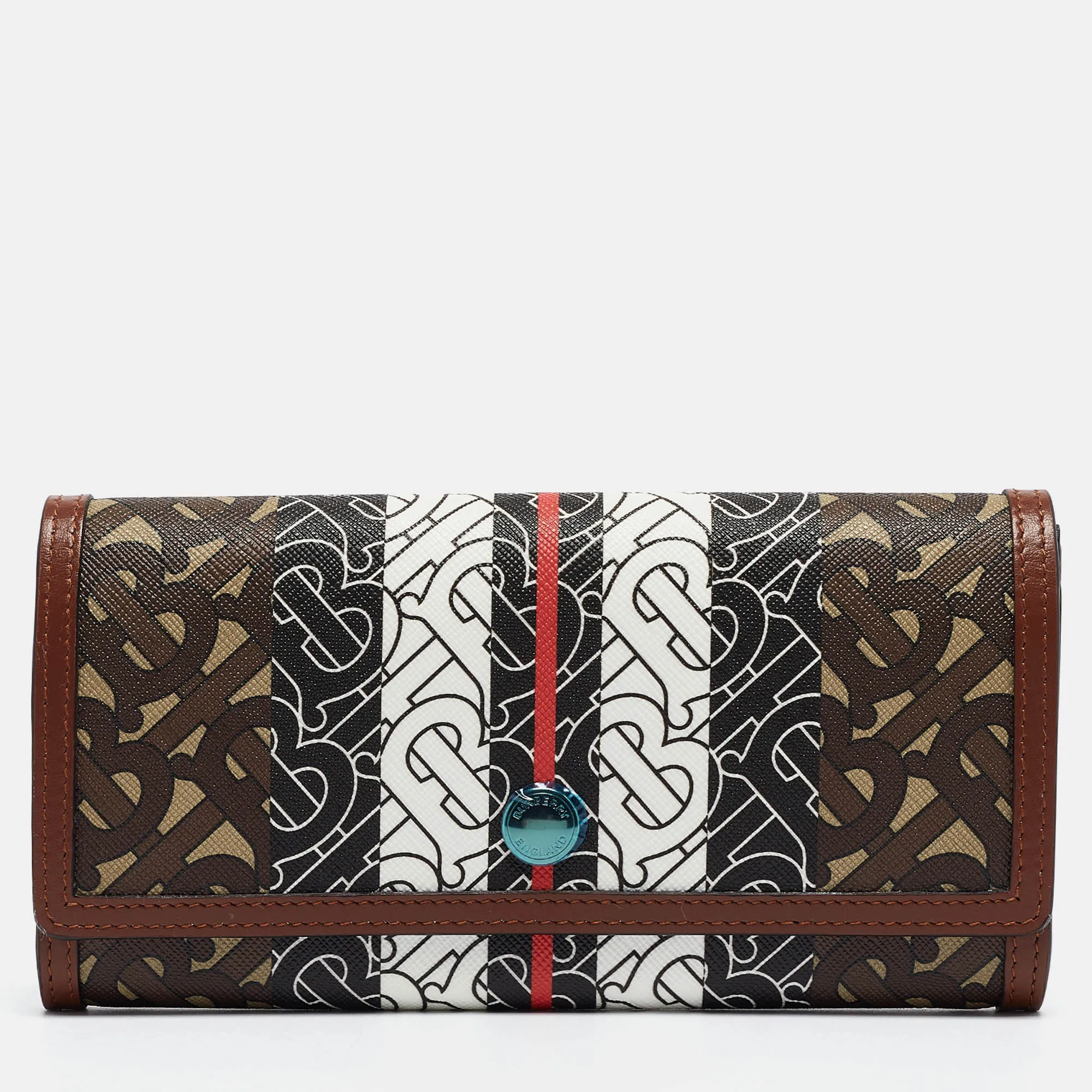 BURBERRY Multicolor TB Print Coated Canvas and Leather Continental Wallet