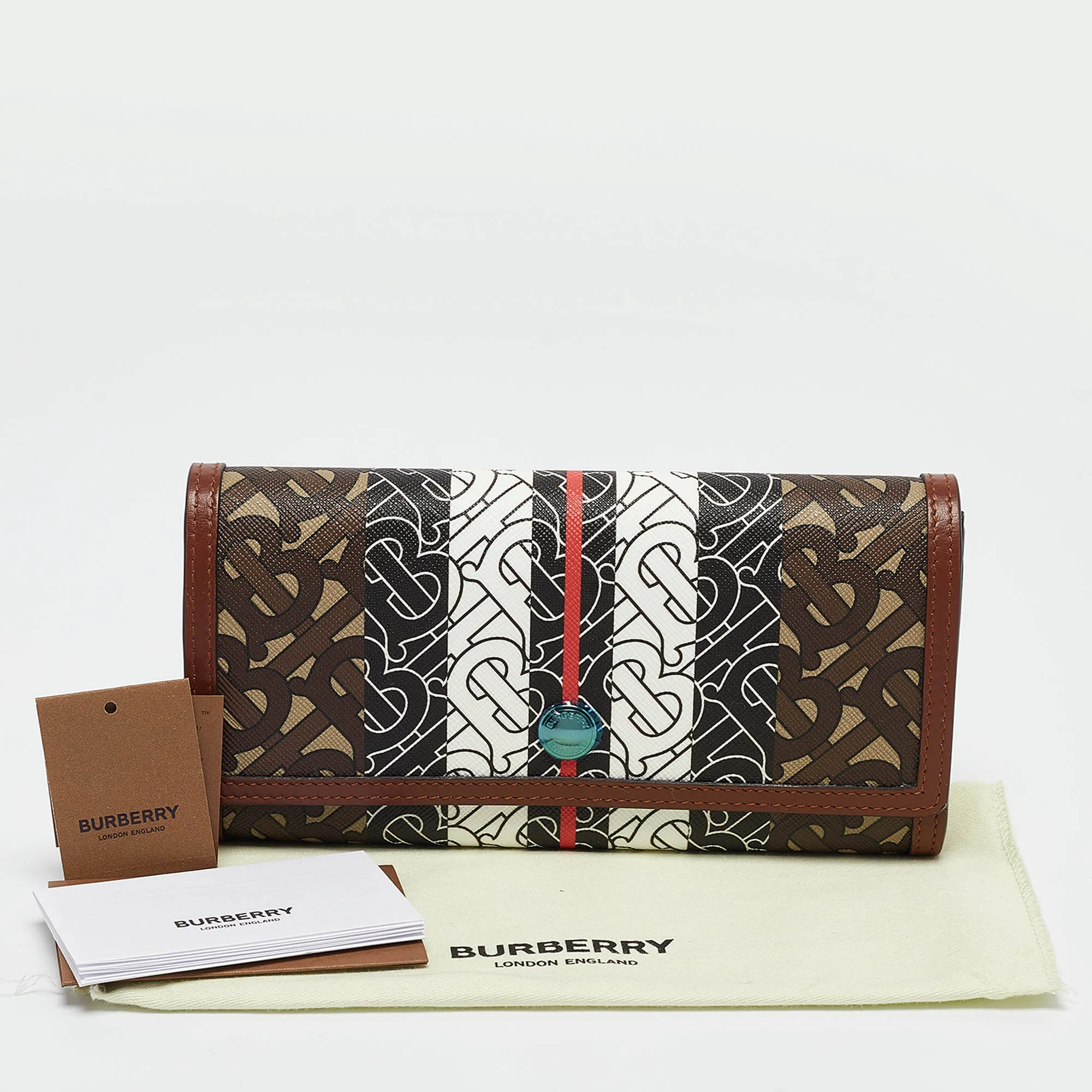 BURBERRY Multicolor TB Print Coated Canvas and Leather Continental Wallet