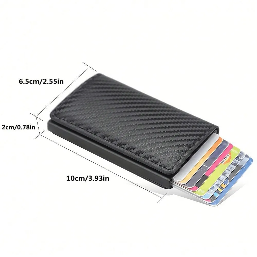 Carbon Fiber Credit Card Holder Wallet Men Rfid Smart Metal  Minimalist Wallet Small Black Purse Metal Wallet