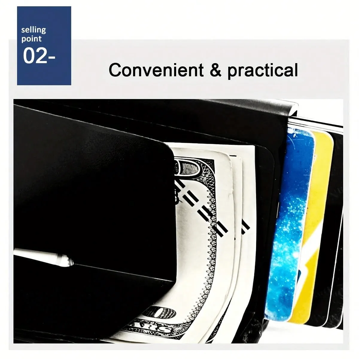 Carbon Fiber Credit Card Holder Wallet Men Rfid Smart Metal  Minimalist Wallet Small Black Purse Metal Wallet