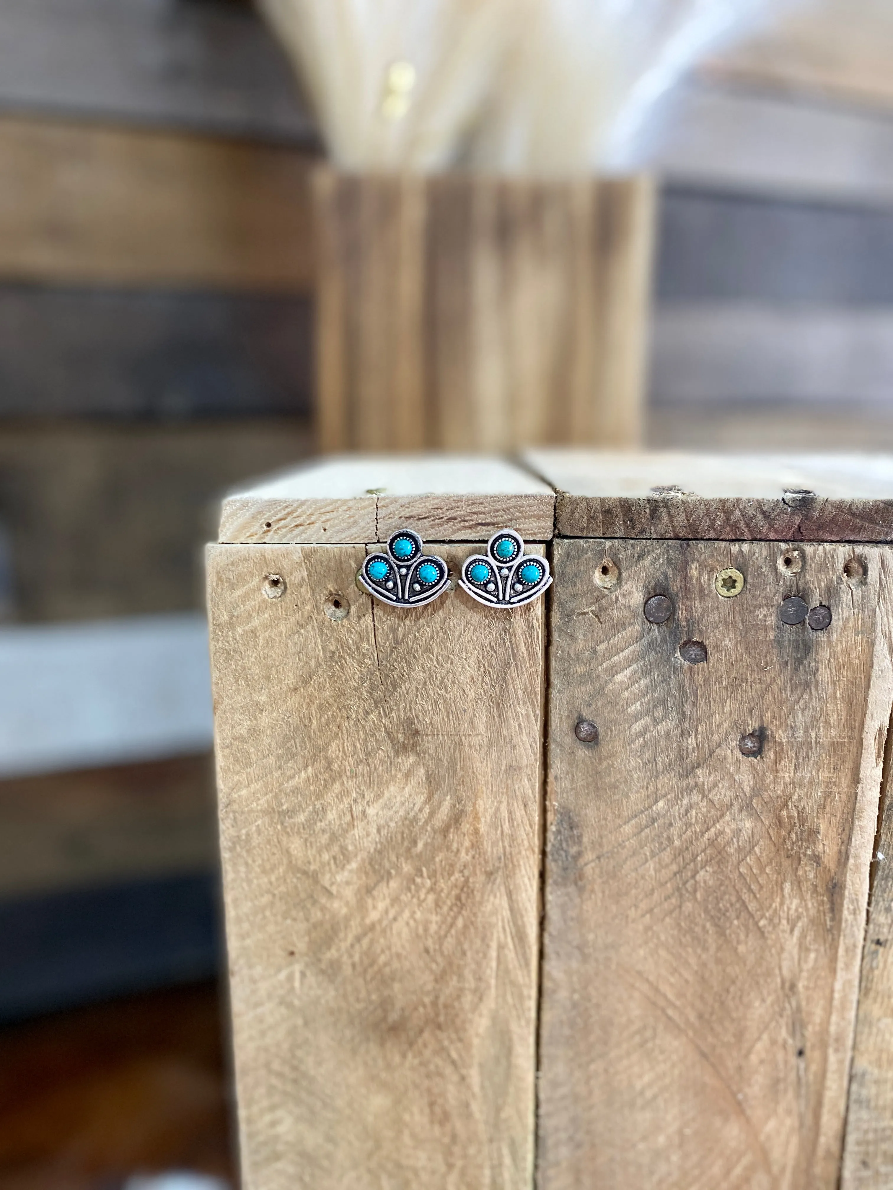 Chevy Turquoise Cluster Earrings