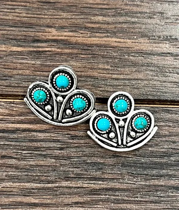 Chevy Turquoise Cluster Earrings