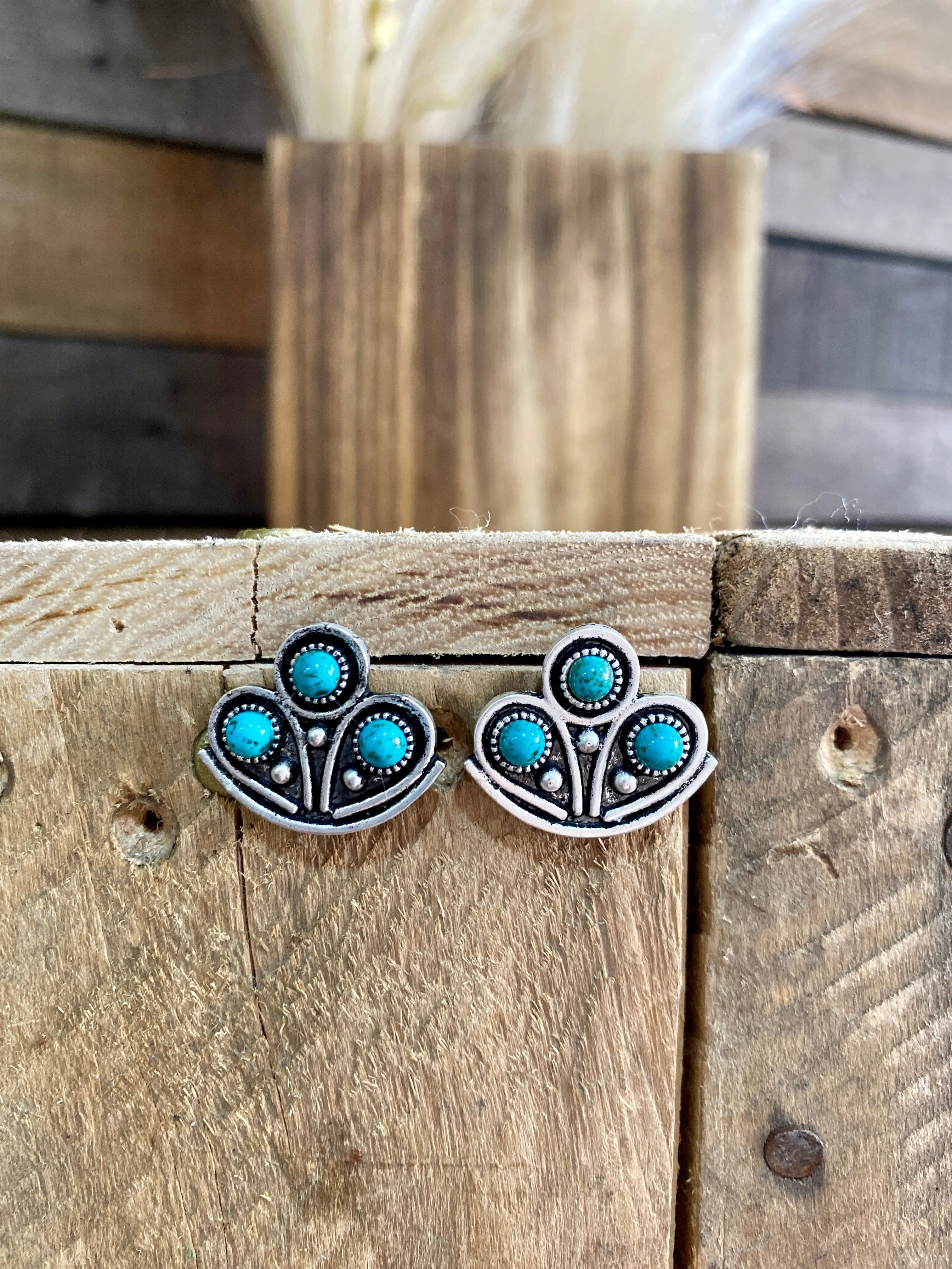 Chevy Turquoise Cluster Earrings