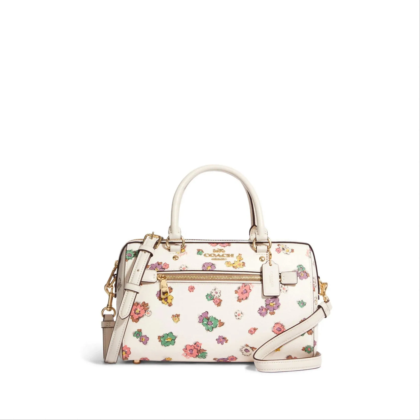 Coach Rowan Satchel With Spaced Floral Field Print