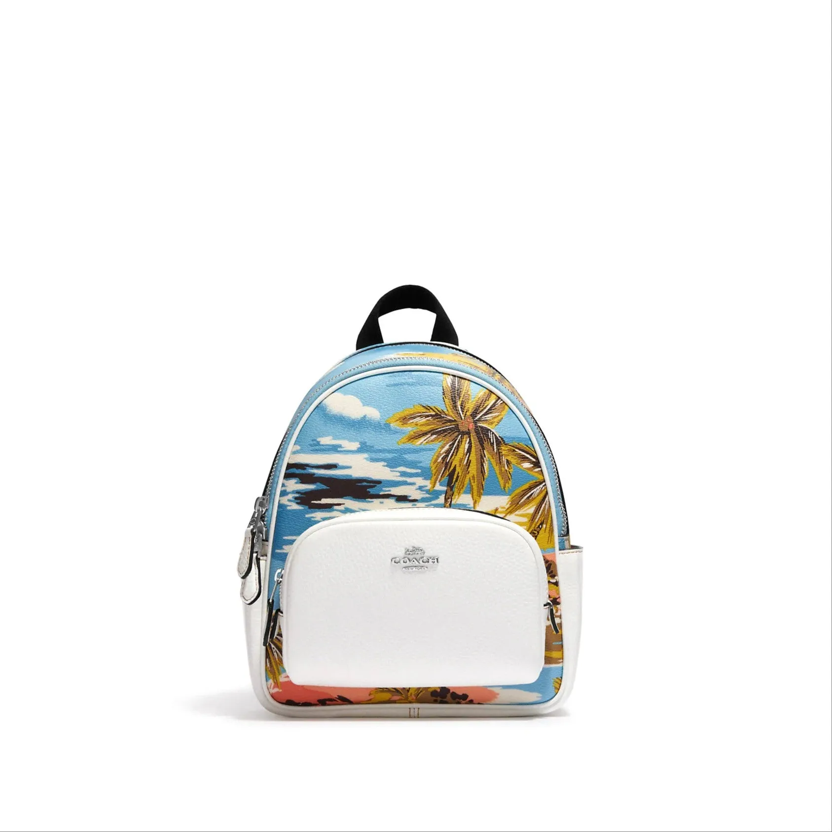 Coach Women's Blue Multi Mini Court Backpack With Hawaiian Print