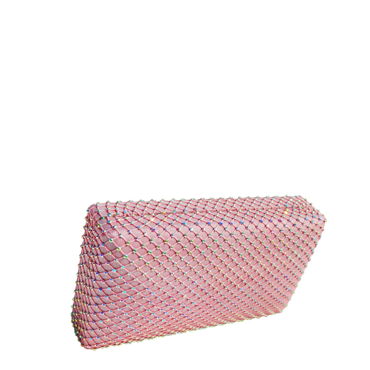 Cotton Candy Fishnet Crystal Clutch