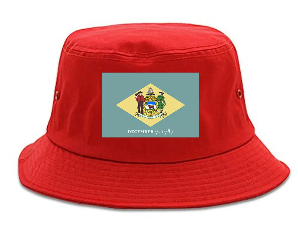 Delaware State Flag DE 1787 Chest Mens Bucket Hat