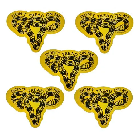 Don't Tread On Me Rattlesnake Uterus Die Cut Sticker