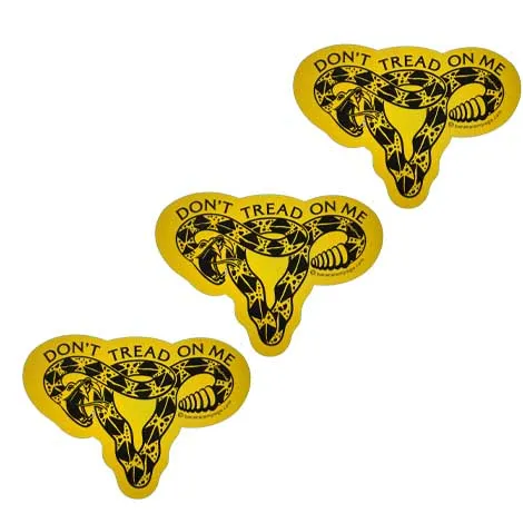 Don't Tread On Me Rattlesnake Uterus Die Cut Sticker