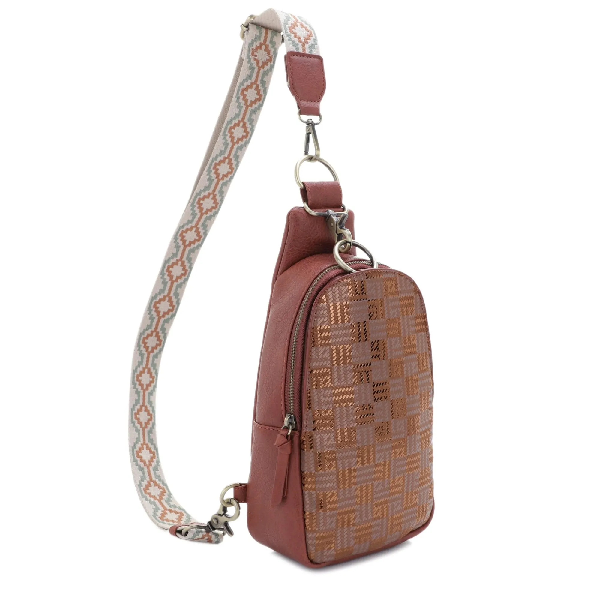 EJ25016-6 Laurie Metallic Sling Bag With Guitar Strap