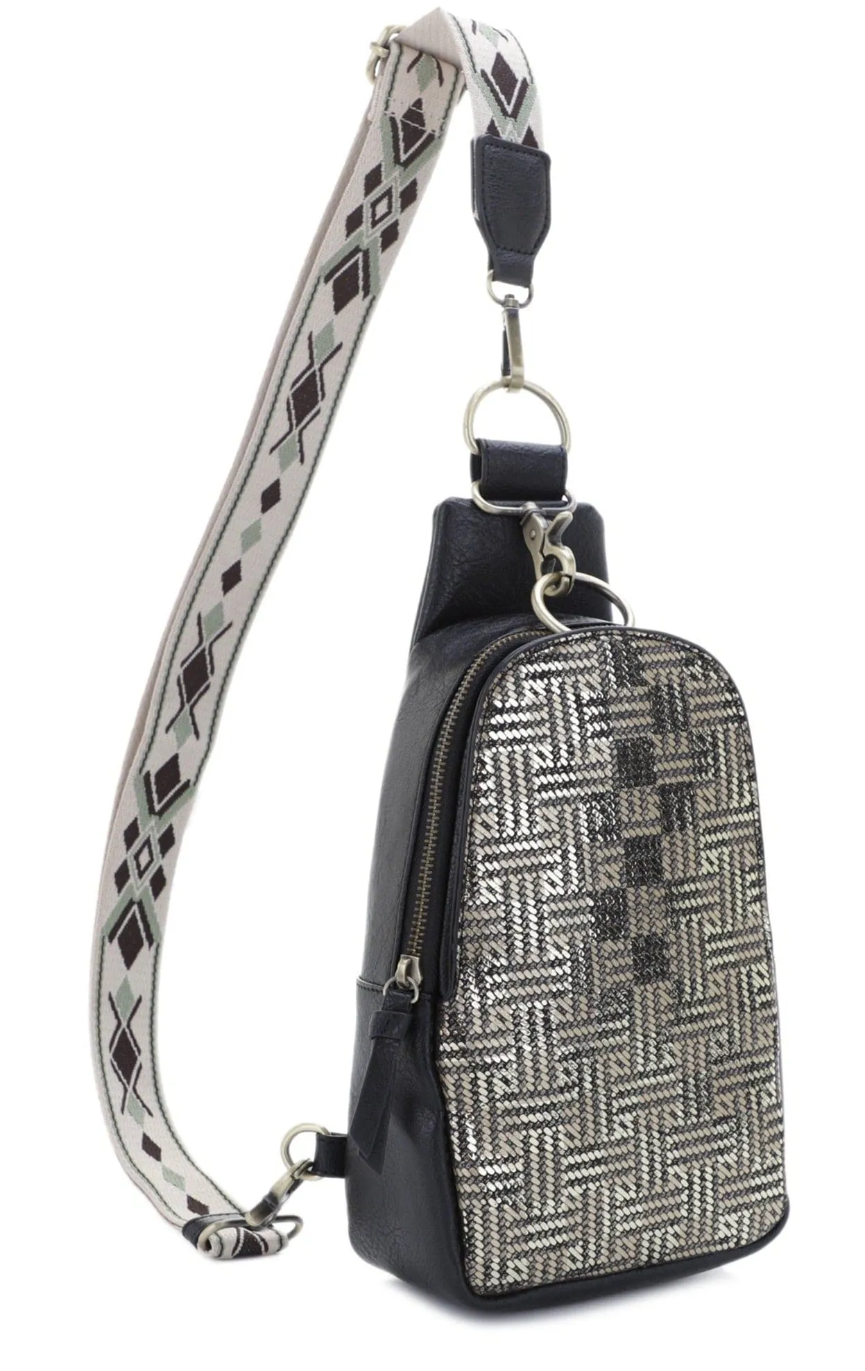 EJ25016-6 Laurie Metallic Sling Bag With Guitar Strap