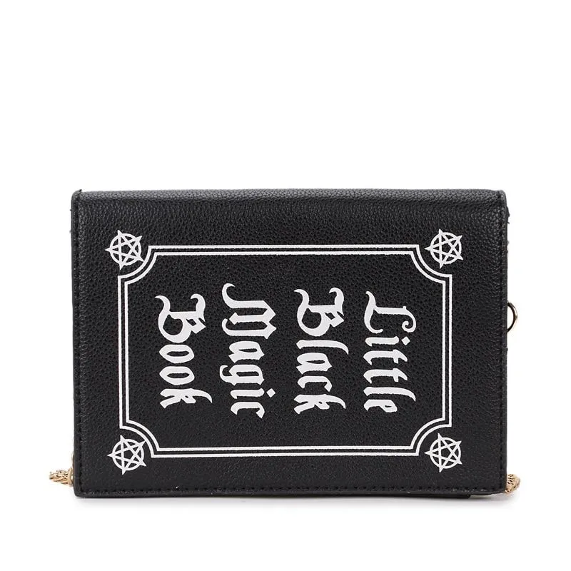 fashion letter magic book shape pu purse daily clutch bag ladies shoulder bag chain handbag crossbody mini messenger bag