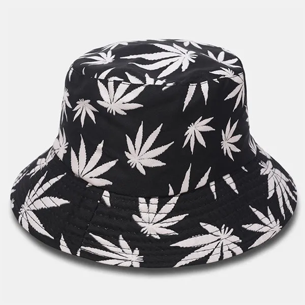 Funky Coco Tree Print Bucket Hat Reversible Packable Cap