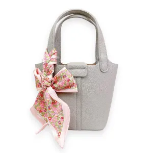 Grey Satchel Bag w/Scarf