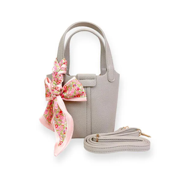 Grey Satchel Bag w/Scarf