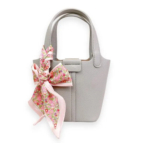 Grey Satchel Bag w/Scarf