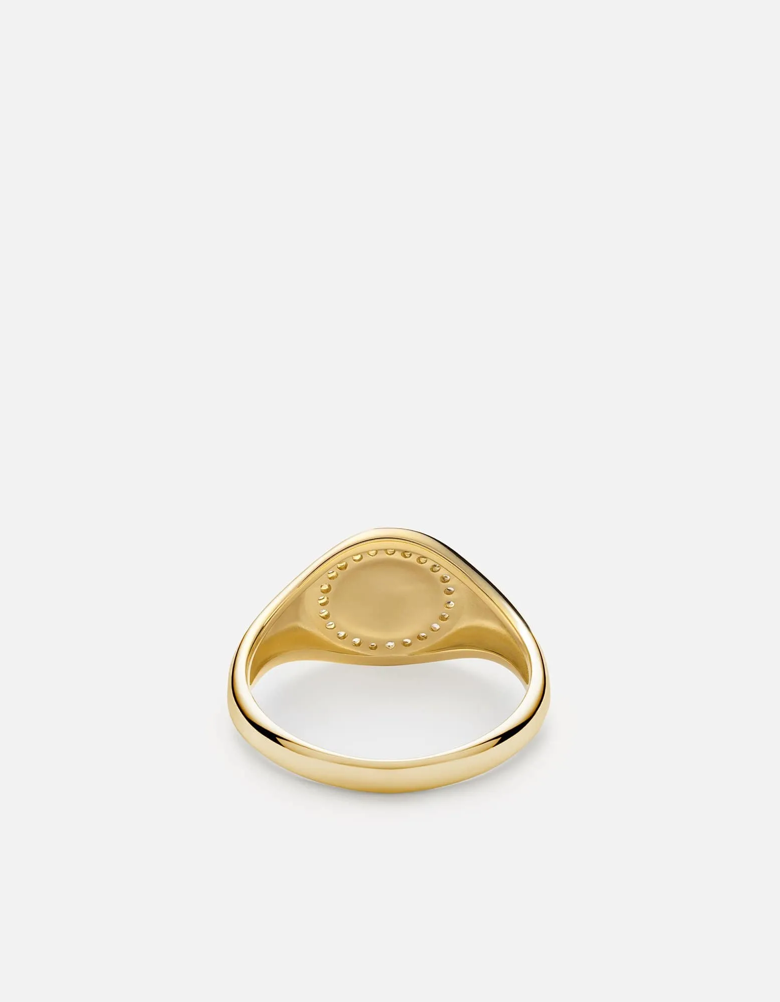 Halo Signet Ring, Gold Vermeil/Sapphire