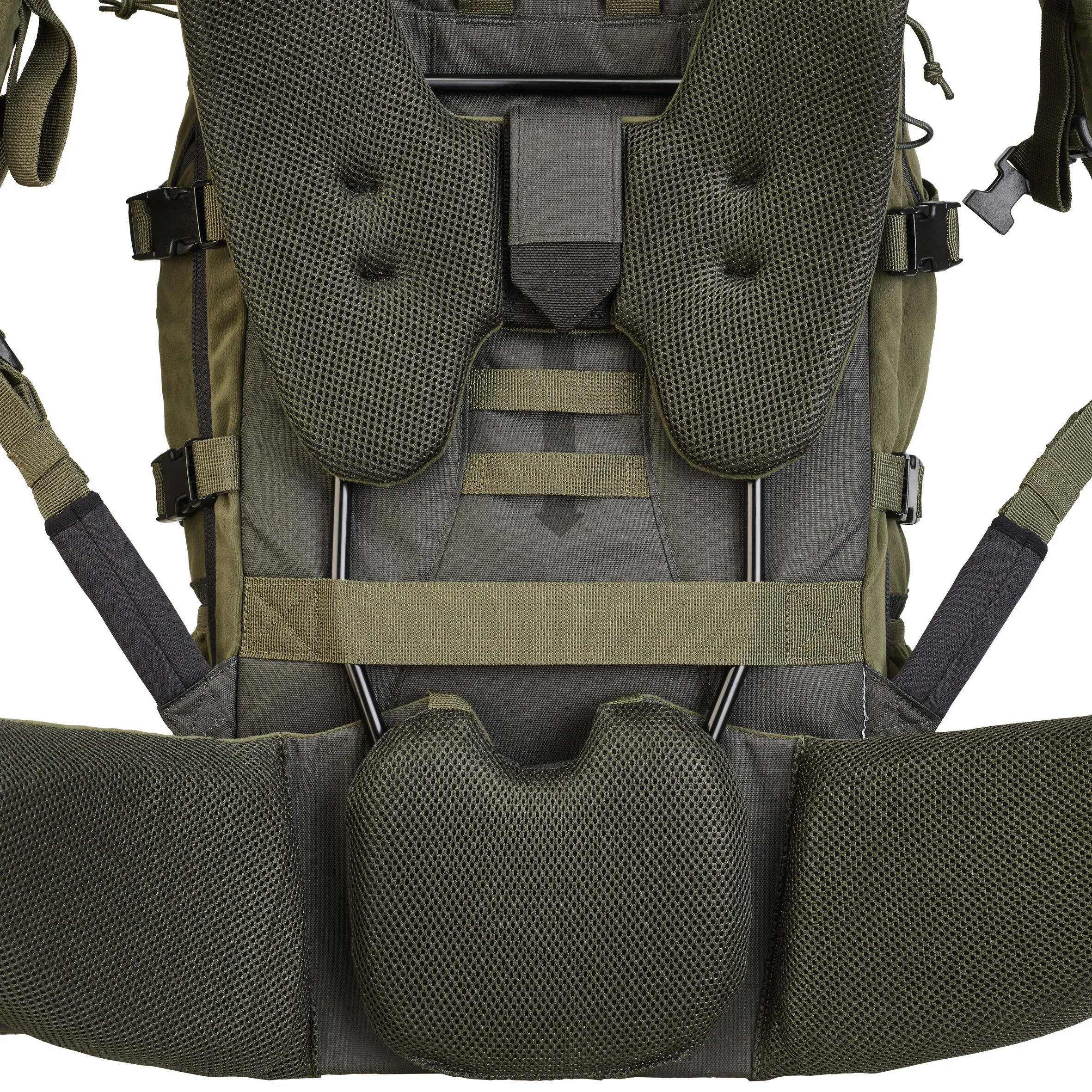 Hunting backpack Solognac 50 l, khaki green/dark khaki