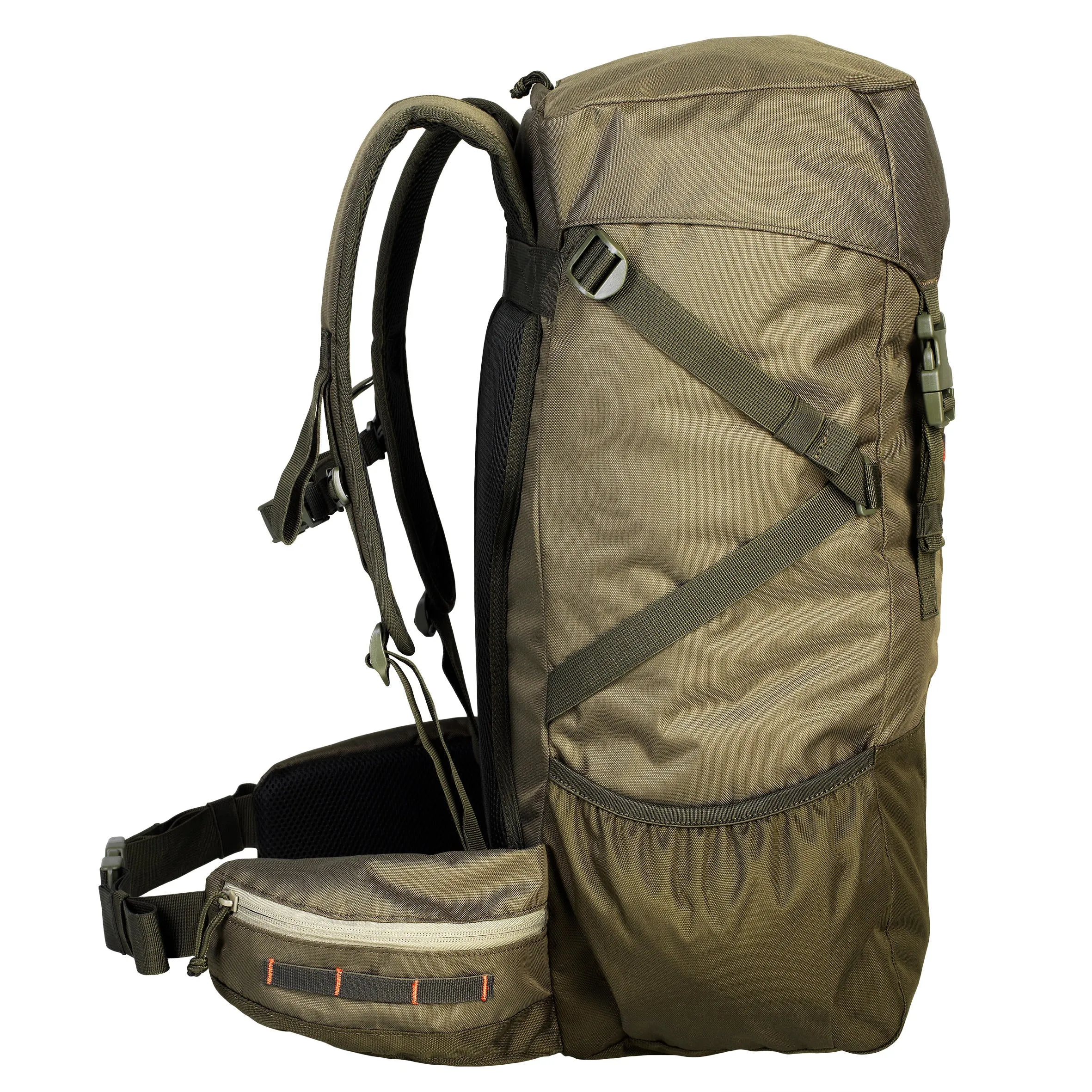 Hunting backpack Solognac 50 l, khaki green/dark khaki