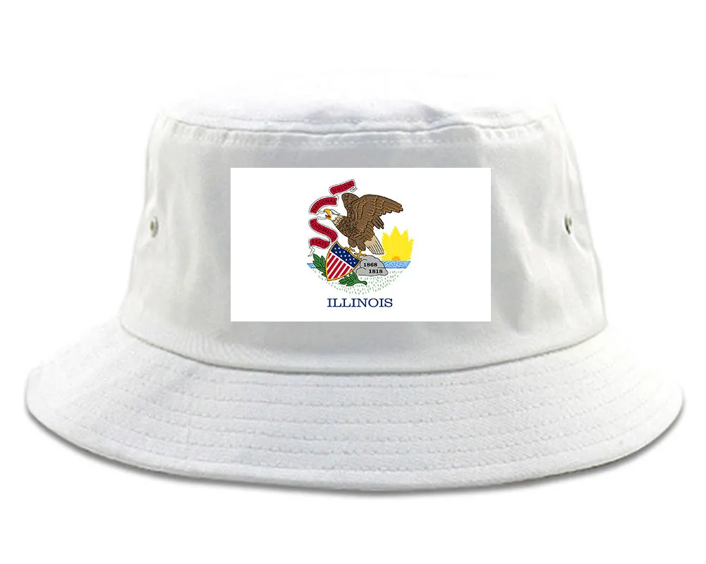 Illinois State Flag IL Chest Mens Bucket Hat