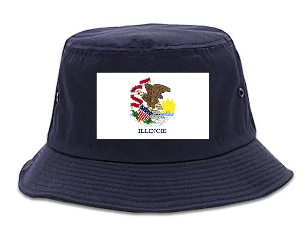 Illinois State Flag IL Chest Mens Bucket Hat