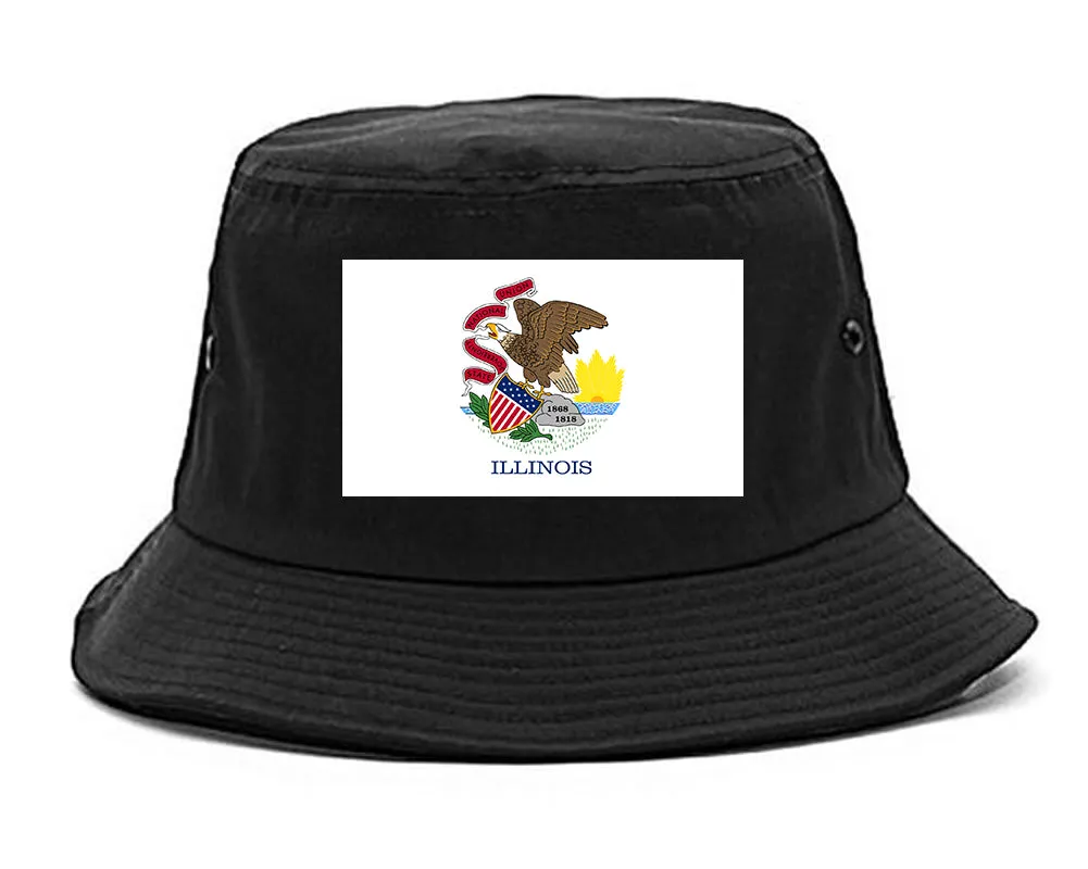 Illinois State Flag IL Chest Mens Bucket Hat