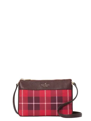 Kate Spade Leila Plaid Triple Gusset Crossbody