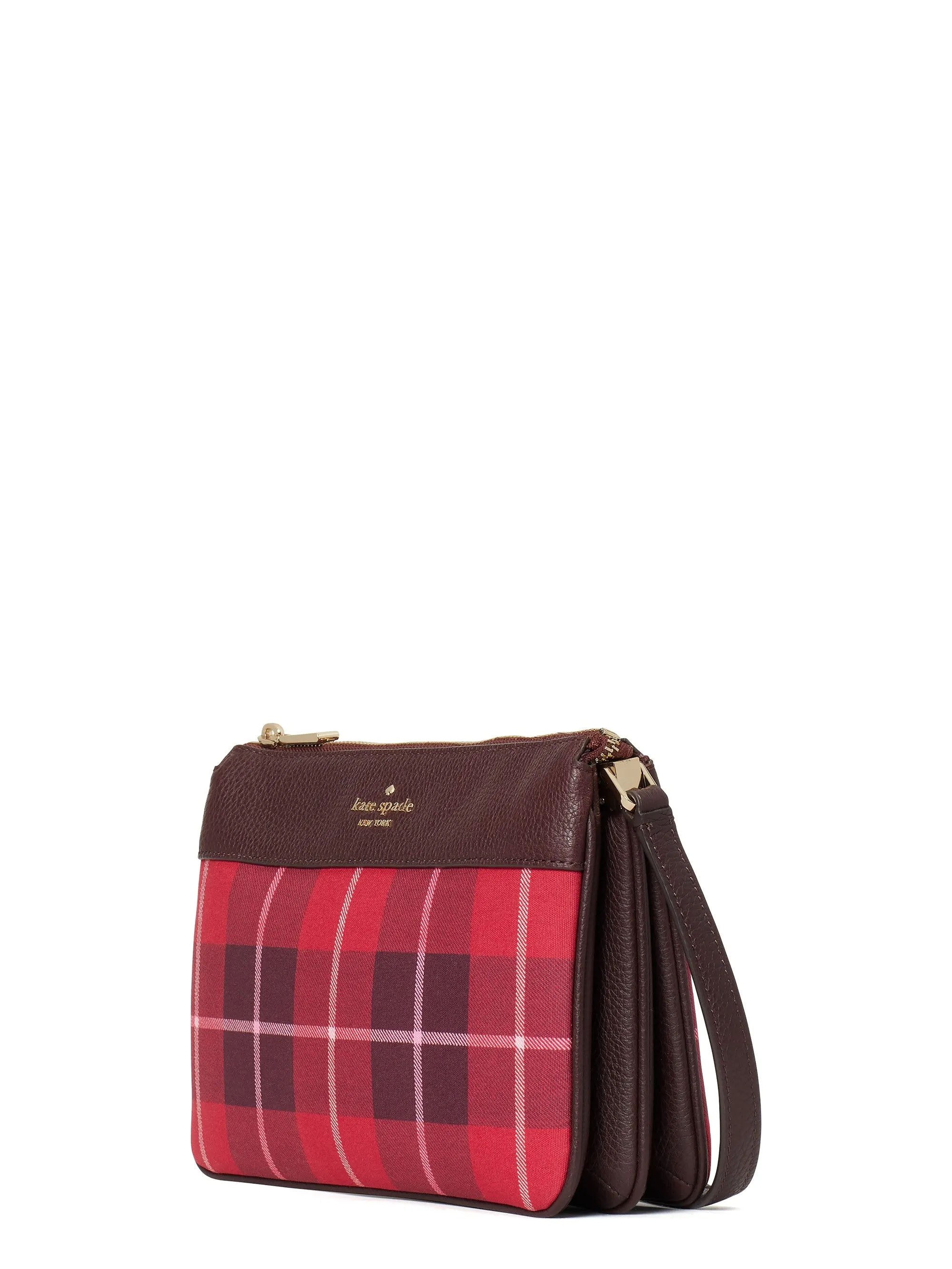 Kate Spade Leila Plaid Triple Gusset Crossbody