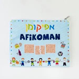 Kids Afikoman Bag,friends Of The World,printed Satin,10 X8,bag