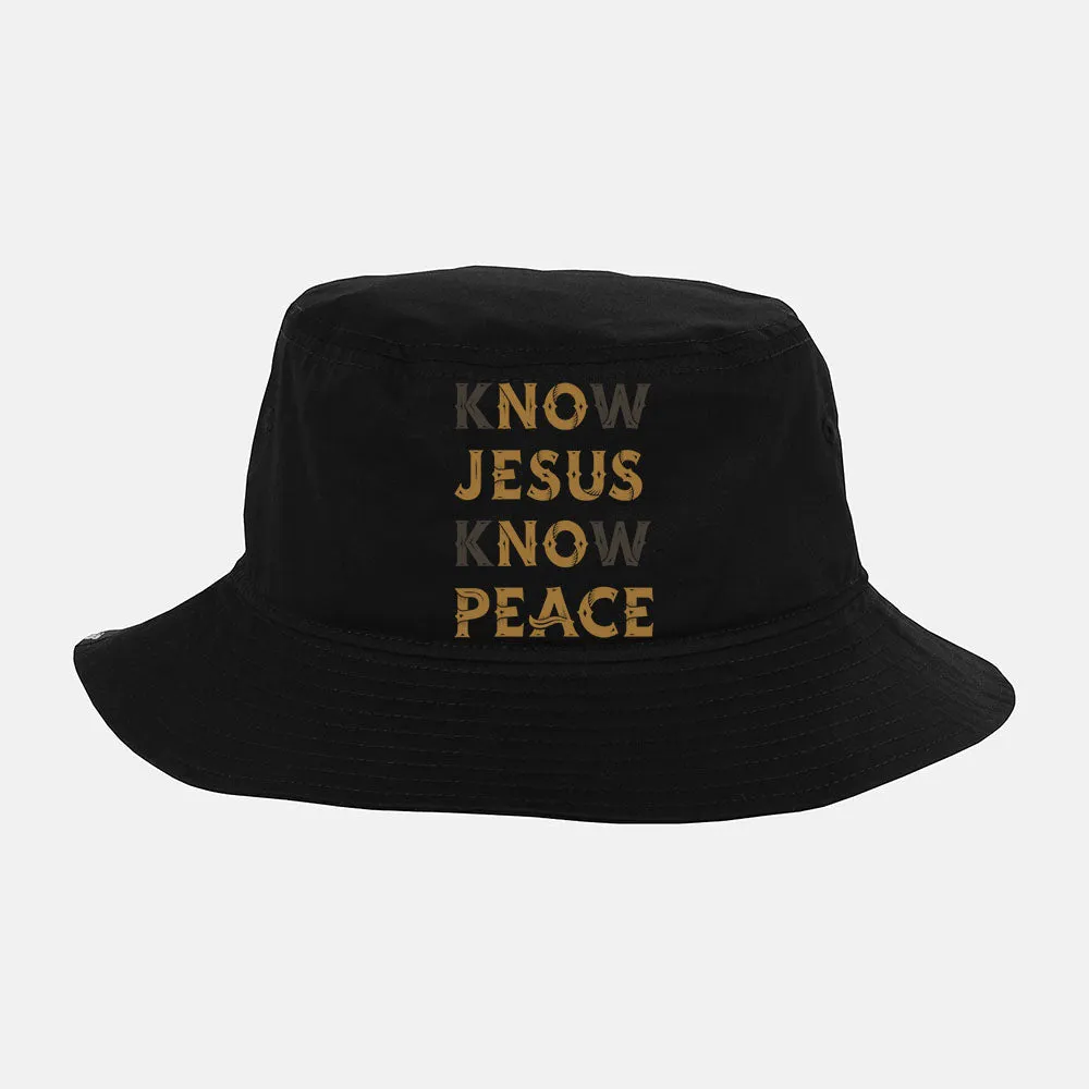 Know Jesus Know Peace Words Double Meaning Bucket Hat