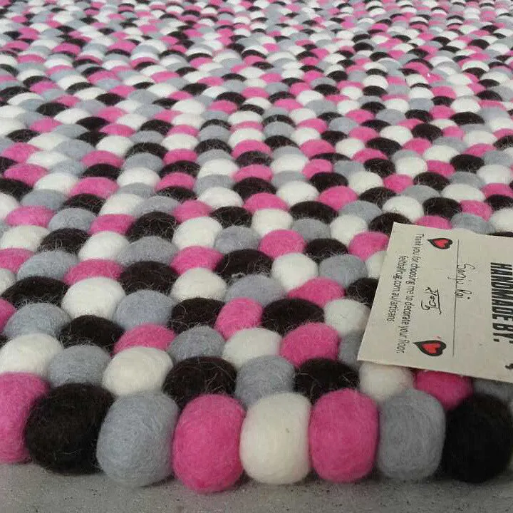 Liquorice Allsorts Felt Ball Rug