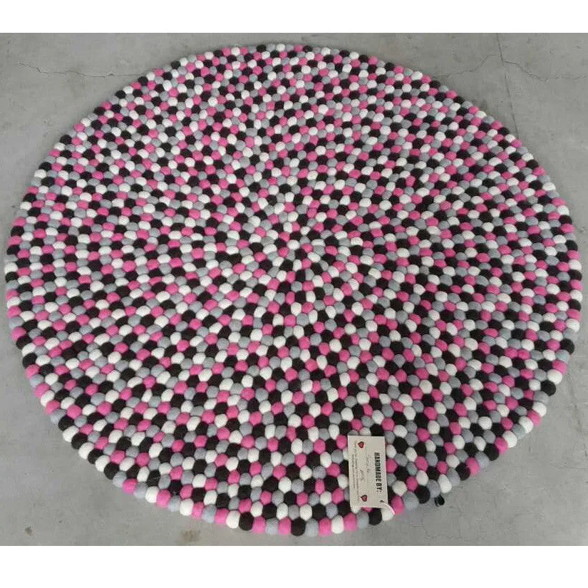 Liquorice Allsorts Felt Ball Rug