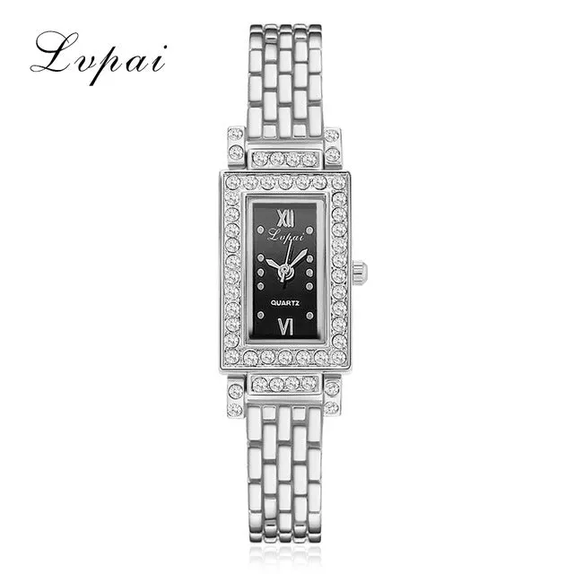 Lvpai Brand New Arrival Watches Women Luxury Gemstone Stainless Steel Casual Gold Wristwatch Watch Women Dress Quartz Watches