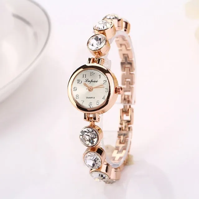 Lvpai Women Watches Luxury Crystal Bracelet Gemstone Wristwatch Dress Watches Women Ladies Gold Watch Fashion Female Brand Watch