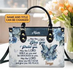 May The Lord Bless You Custom Name Leather Handbags For Women