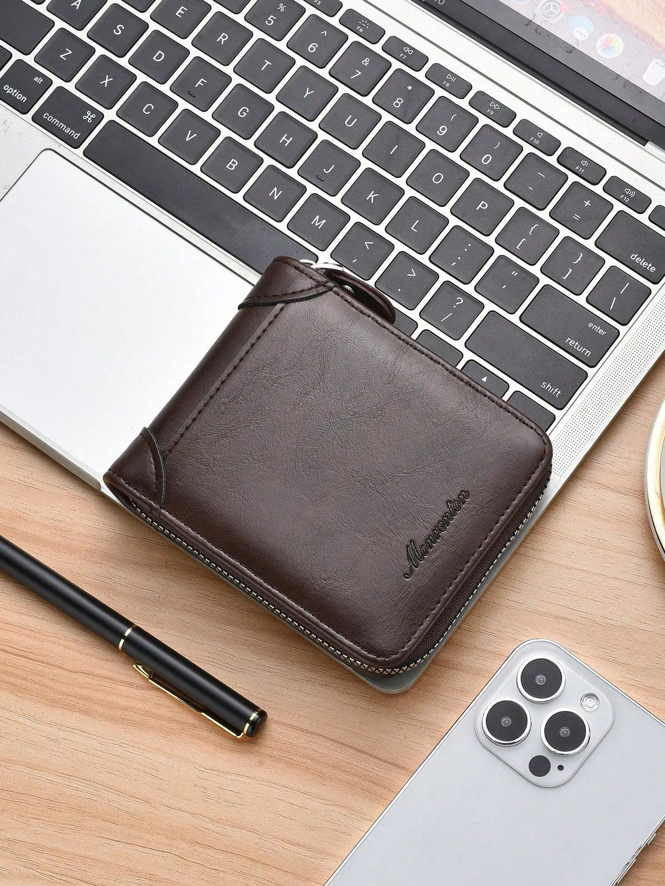 Men's Vintage Short Zipper Wallet Card Holder Coin Purse For Youthful Men