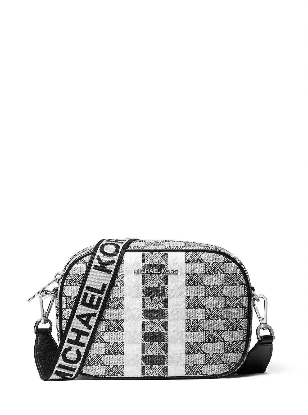 Michael Kors Jet Set Travel Medium Logo Stripe Crossbody Bag