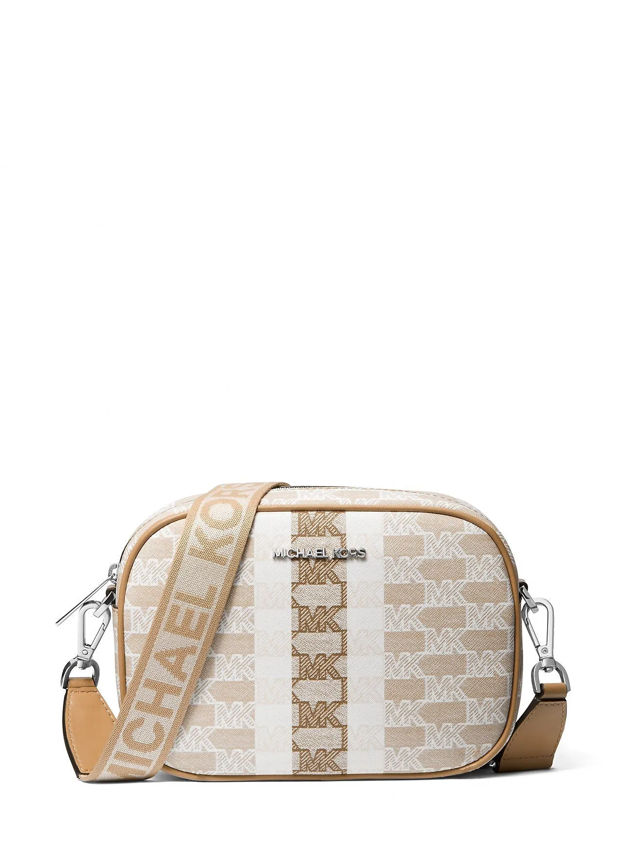 Michael Kors Jet Set Travel Medium Logo Stripe Crossbody Bag