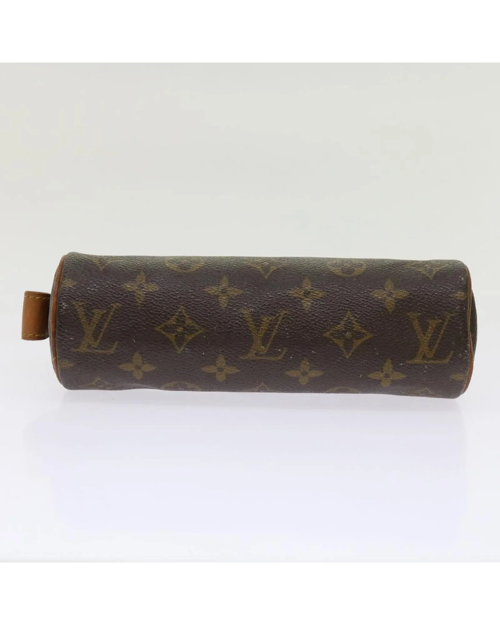 Monogram Canvas Pouch with Metal Fittings and Rubbing