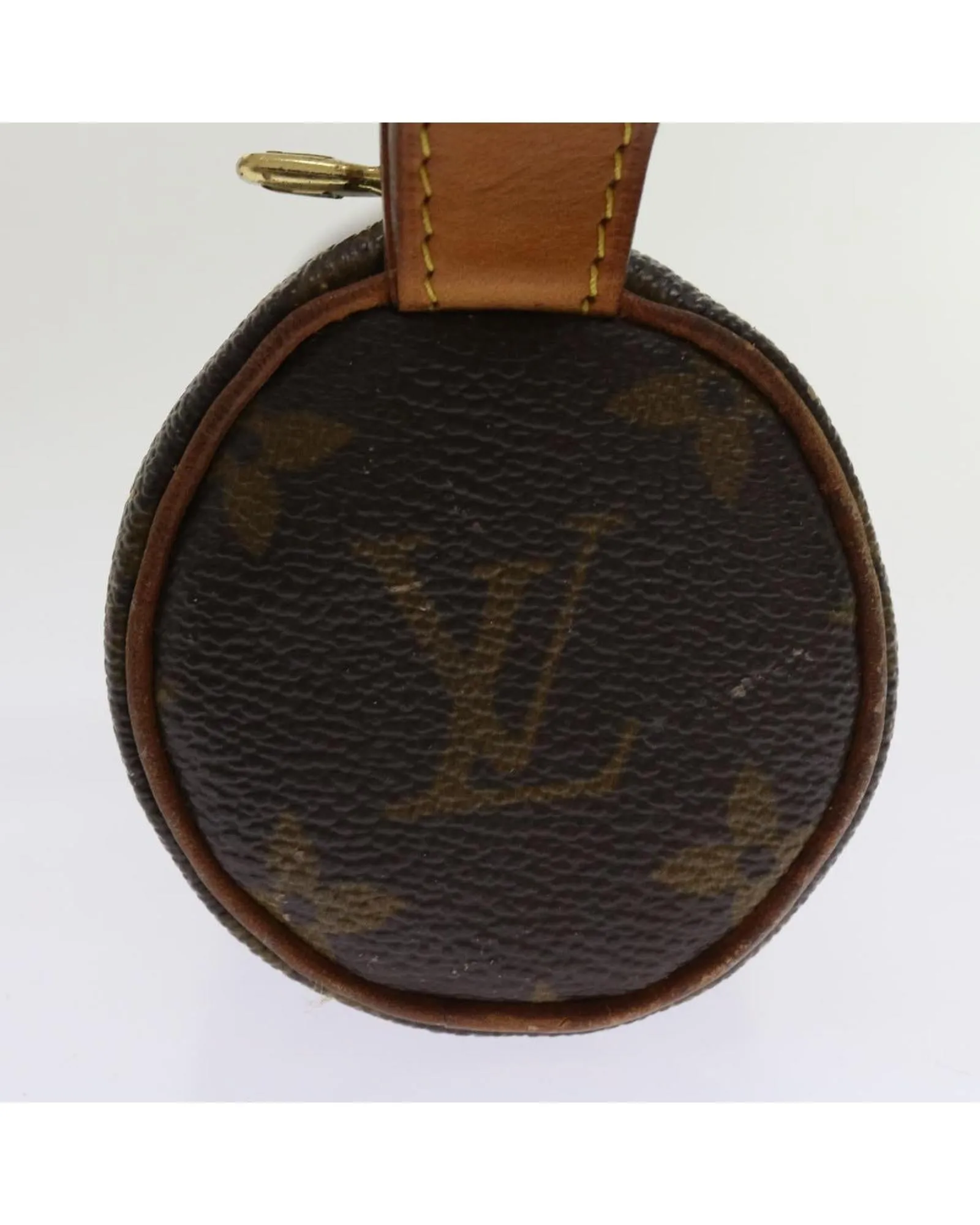 Monogram Canvas Pouch with Metal Fittings and Rubbing