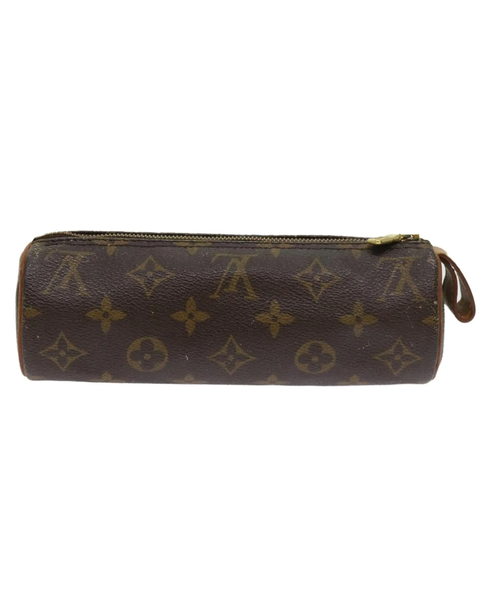 Monogram Canvas Pouch with Metal Fittings and Rubbing