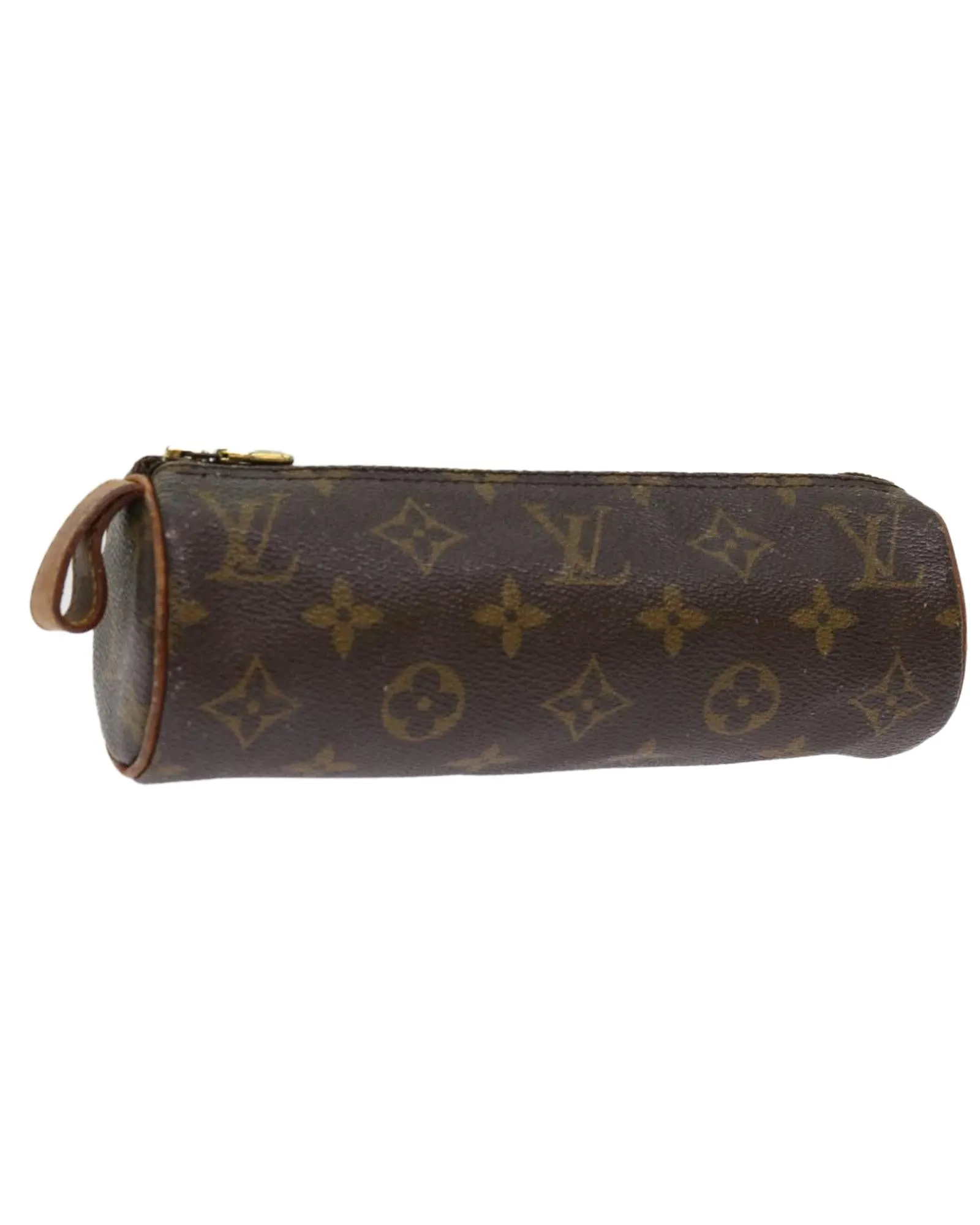 Monogram Canvas Pouch with Metal Fittings and Rubbing