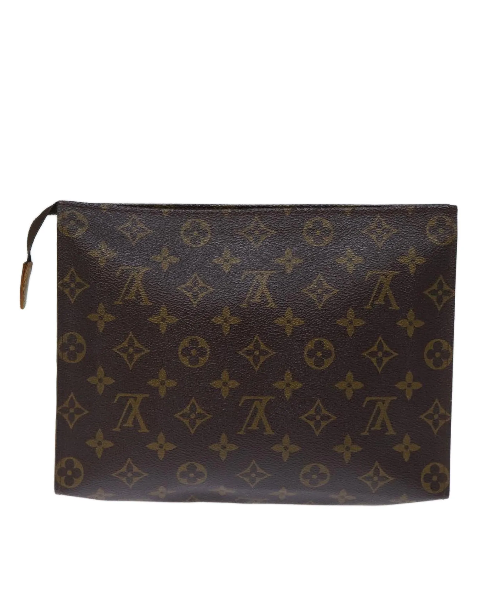 Monogram Canvas Pouch with Metal Fittings and Storage Smell