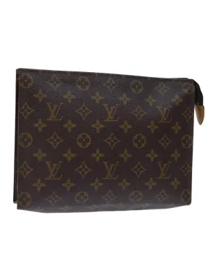 Monogram Canvas Pouch with Metal Fittings and Storage Smell